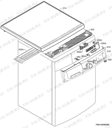 Взрыв-схема стиральной машины Electrolux EWF106210W - Схема узла Command panel 037